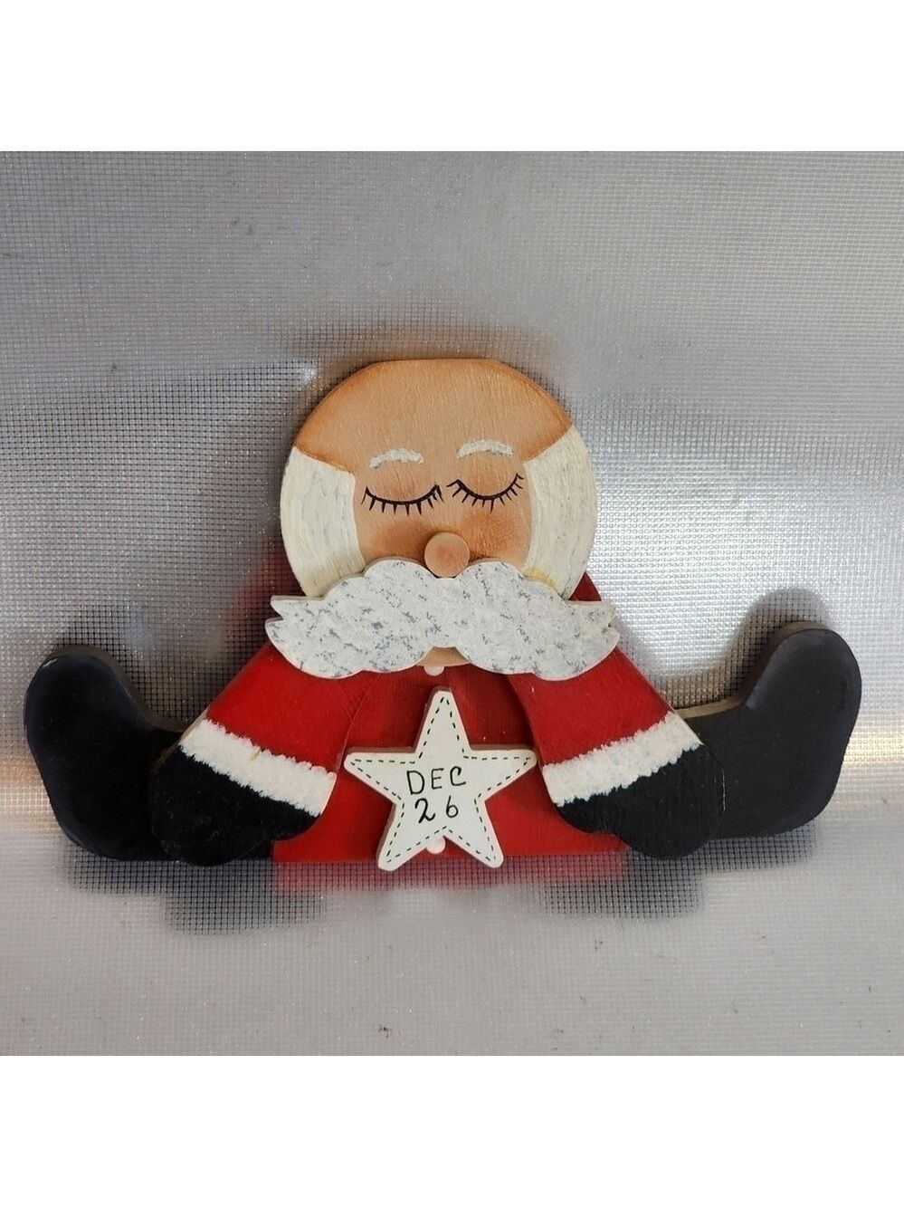 Vintage Santa Mantle sitter handpainted handmade Christmas Holiday Decor